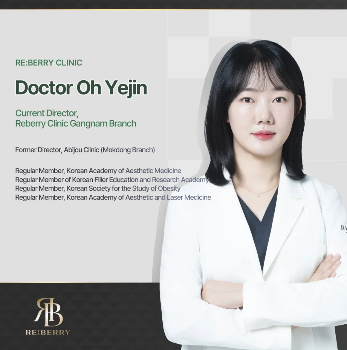 Dr. Yejin Oh — Aesthetic Medicine Specialist at RE:BERRY Gangnam Aesthetic Clinic, Korean dermatology and filler expert